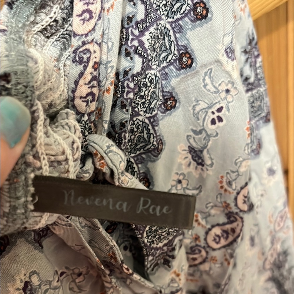 Nevena Rae Light Blue Paisley Patterned Jumpsuit - Picture 2 of 15